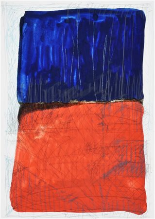 Claudio Knopfli SENZA TITOLO tecnica mista su carta, cm 35x25 firma