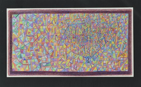 Enzo Branca SENZA TITOLO matite colorate su carta, cm 15x17,5 sul retro:...