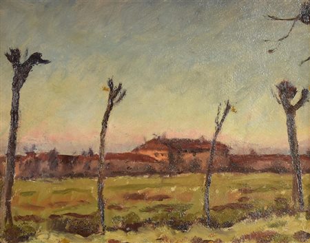 Enrico Allimandi SANT'ANTONIO DI RANVERSO olio su cartone, 25x34 cm sul...