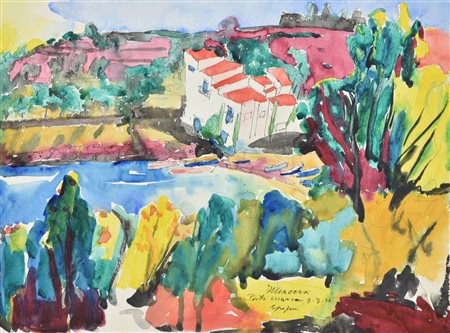 Tommaso Macera PORTO LLIGAT. SPAGNA china e acquarello su carta, cm 34x45...