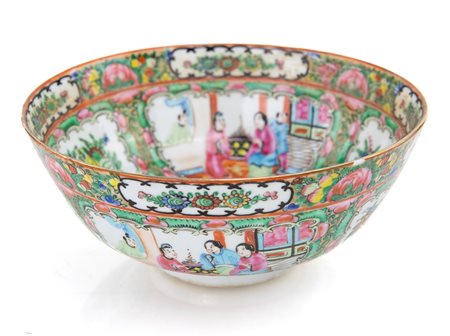 Bowl in porcellana policroma, Cina, inizi del XX secolo
