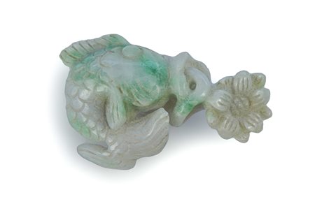 Piccola scultura raffigurante carpa giapponese