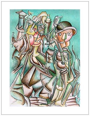 ENRICO BAJ Milano 1924 – Vergiate 2003 Senza titolo Incisione a colori...