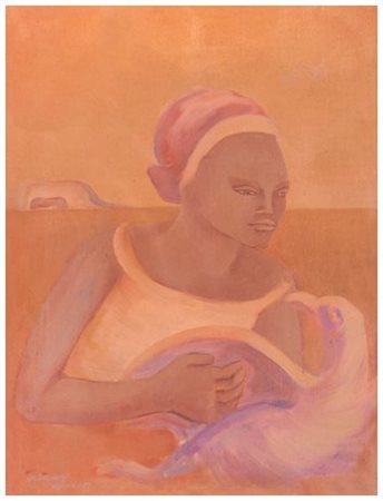 MIMMA GHIMENTI Pisa 1923 – Pisa 2000 Gli amici 1978 ca. Olio su tela 50 x 40....