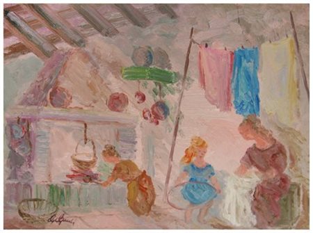 GUIDO GUIDI Livorno 1901 – Livorno 1998 Senza titolo Olio su tavola 35 x 50....