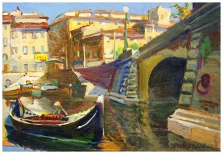 DINO BANCHELLI Livorno 1903 – Livorno 1974 Senza titolo Olio su tavola 32,5 x...