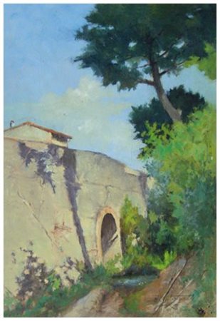 CESARE PELAGATTI Livorno 1890 – Livorno 1971 Via di Callusaia, il ponte...