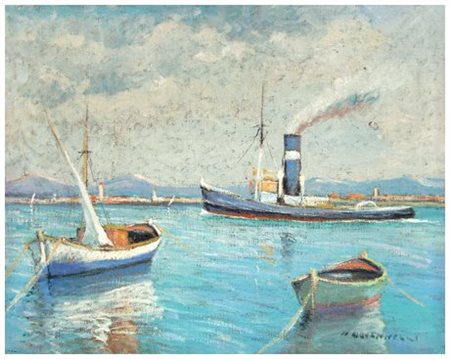 NELLO GIOVANNELLI Livorno 1922 – Livorno 1996 Senza titolo Olio su tela 24 x...