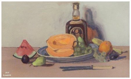 GIOVANNI MARCH Tunisi 1894 – Livorno 1974 Natura morta, frutta 1965 Olio su...