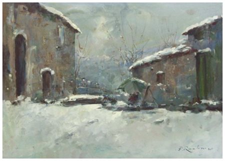 FERRUCCIO RONTINI Firenze 1893 – Livorno 1964 In montagna Olio su tela 50 x...