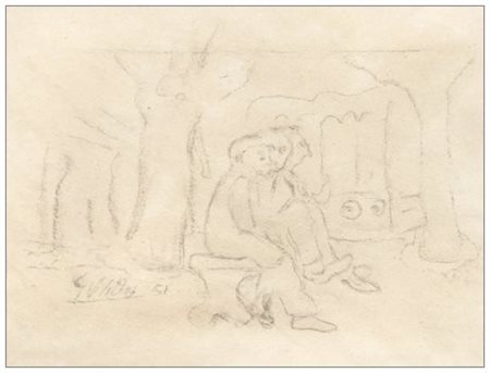 GIUSEPPE VIVIANI Agnano Pisano 1898 – Pisa 1965 Senza titolo 1951 Grafite su...