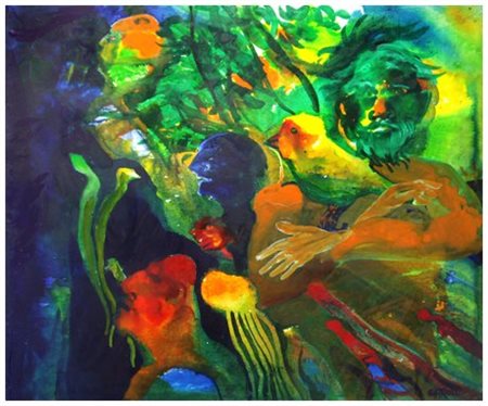 ROBERT CARROLL Painesville (Stati Uniti) 1934 Tail tales Acrilici su tavola...