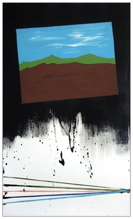 FRANCO ANGELI Roma 1935 – Roma 1988 Paesaggio click 1973 Olio su tela 100 x...