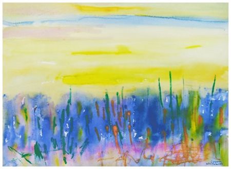 ANTONIO CORPORA Tunisi 1909 – Roma 2004 Antico tramonto Acquerelli su...