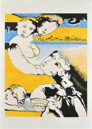 Remo Brindisi FIGURE serigrafia su carta, cm 70x50; es. P.A. firma