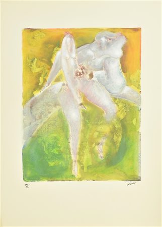 Sebastian FIGURE serigrafia su carta ritoccata a mano, cm 69,5x50; es. 4/8 firma