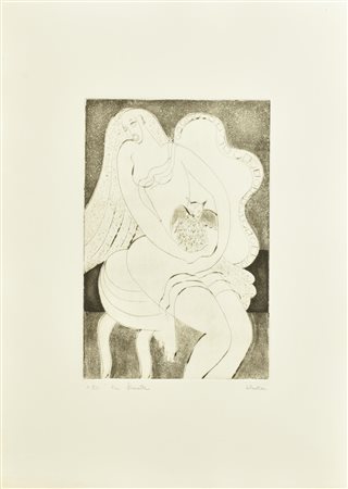 Sebastian LA CHOUETTE incisione su carta, battuta cm 30x20, su foglio cm...