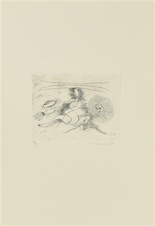 Eugenio Tomiolo MAGA DEL PORTO Acquaforte acquatinta, mm 147x198, su foglio...