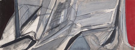 RENATO  VOLPINI, Spazio teso con rosso, 1962