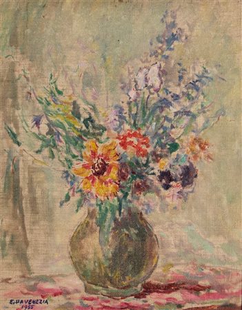EUGENIO DA VENEZIA, Zinnie e fiori vari, 1955