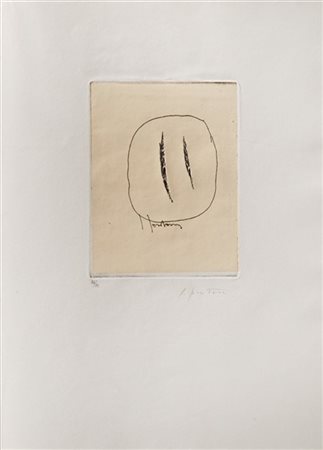 Lucio Fontana "Concetto spaziale" 1962
coppia di acqueforti
foglio cm 35x25; las