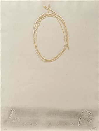 Antoni Tapies "Cordill" 1972
acquaforte, carborundum a colori
cm 77,5x58
Firmata