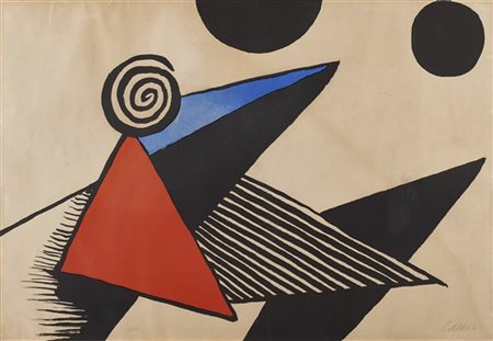Alexander Calder "Spiral and Red Triangle" 1969
litografia a colori
cm 75x109
Fi