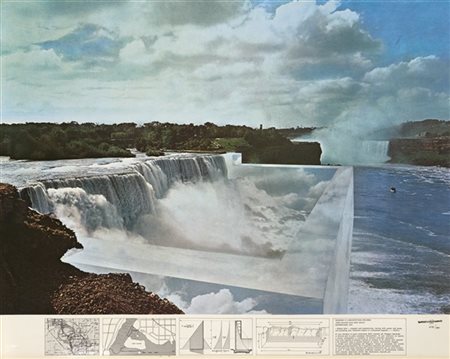 Superstudio "Niagara o l'architettura riflessa" 1970
litografia
cm 68,8x86,6
Sig