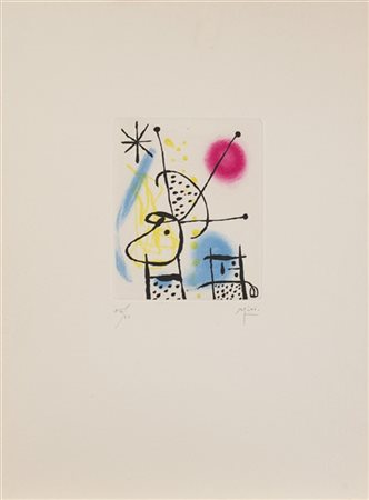 Joan Miró "La Bague d'Aurore" 1957
acquaforte acquatinta su carta Rives
foglio c