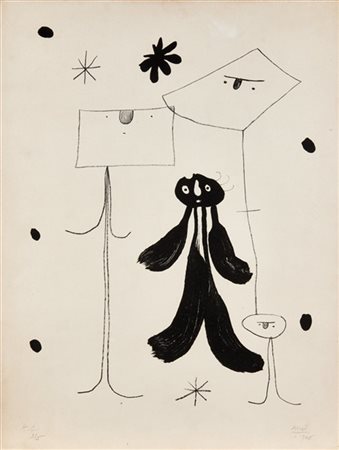 Joan Miró "Les Hommes / Men" 1948
litografia su carta Arches
cm 65,5x50
Firmata,
