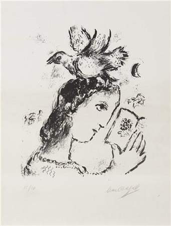 Marc Chagall "Hommage à Elsa Triolet" 1972
litografia su carta Arches BFK Rives