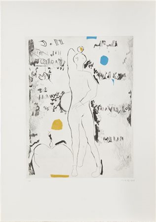 Marino Marini "Luci di danza" 1973
acquaforte, puntasecca e acquatinta a colori