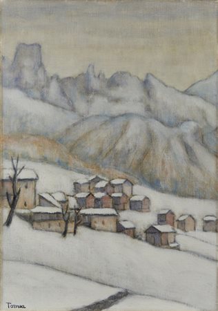 Fiorenzo Tomea "Neve" 1956
olio e tecnica mista su cartone telato
cm 49,5x35
Fir