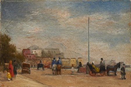 Antonio Calderara "Via Caracciolo, Napoli" 1952
olio su tavola
cm 12x18
Firmato