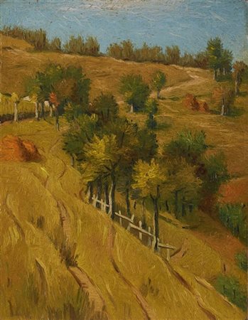 Antonio Calderara "Paesaggio" 1951
olio su tavola
cm 18x14
Firmato al retro
Timb