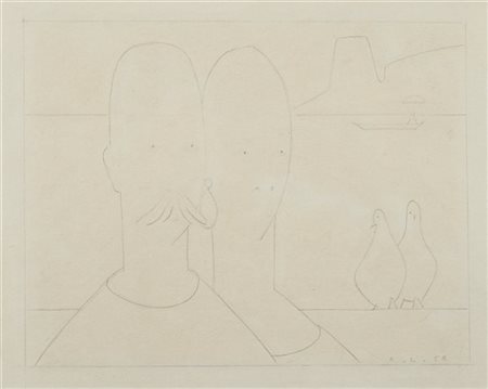 Antonio Calderara "Senza titolo" 1958
matita su carta
cm 16x20
Siglato e datato