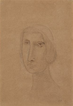 Carlo Carrà "Testa femminile" 1917
matita e inchiostro su carta
cm 30,8x21,5
Fir