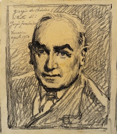 Giorgio de Chirico "Ritratto di Giorgio Zamberlan" 1950matita e tecnica mista s