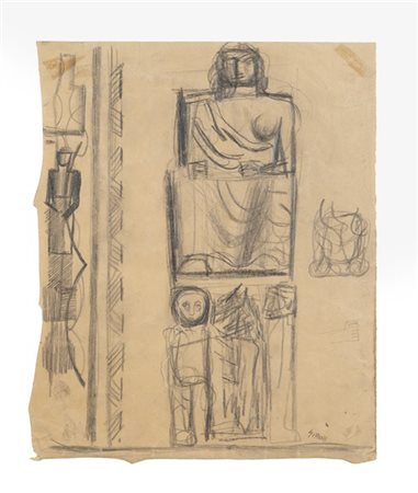Mario Sironi "Studi per decorazione" 1939 circa
matita grassa e tracce di matita