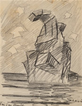 Alberto Savinio "Fin d'un monde" 1931
matita su carta
cm 27x21,4
Firmato e titol