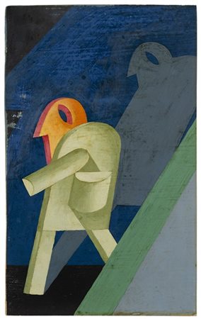 Fortunato Depero "Clavel e l'ombra" 1917-18 circa
olio su cartone
cm 33x20

Prov