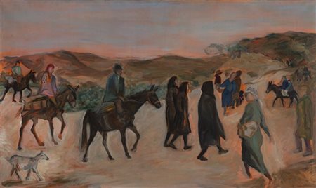 Ernesto Treccani "La terra di Melissa" 1954
olio su tela
cm 90x150
Firmato in ba