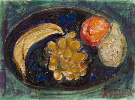Achille Funi "Frutti in un piatto" 1972
olio su tela
cm 30x40
Firmato in basso a