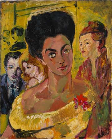 Aligi Sassu "Mary" olio su telacm 50x40Firmato in basso a destraFirmato, tit