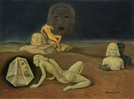 Alberto Martini "La voce del deserto" 
olio su cartone
cm 32x43
Firmato in basso