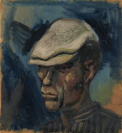 Renato Guttuso "Testa di contadino" 1954
olio su carta intelata
cm 30x28
Firmato