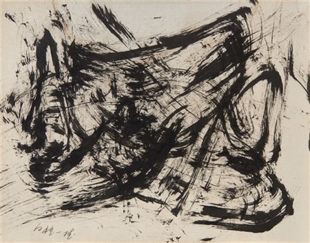 Kazuo Shiraga "Senza titolo" 
china su carta
cm 24x30,5
Firmato in basso

Proven