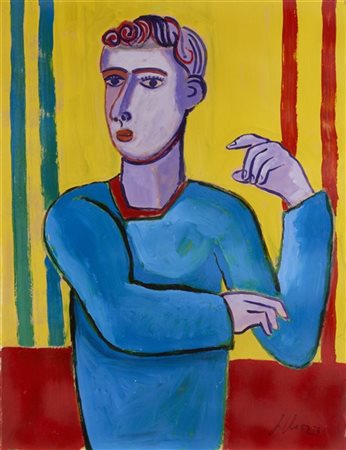 Sandro Chia "Senza titolo" 1985
olio e tecnica mista su cartone
cm 87x66,5
Firma