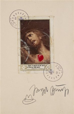 Joseph Beuys "Senza titolo" 
tecnica mista e collage su carta
cm 30x20
Firmato i