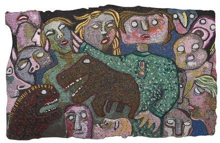 Enrico Baj "Folla mutante" 1995
serigrafia su feltro
cm 100x160
Firmato e numera